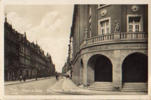 01796 Pirna Stadtbank mit Gartenstraße o 7.4.1928