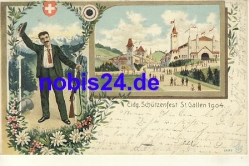 St. Gallen Schuetzenfest Litho o 1904