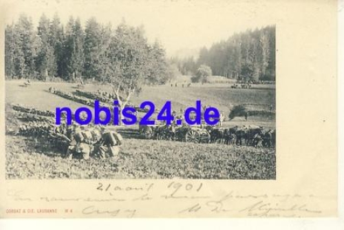 Schweiz - Militär auf dem Felde *ca.1901