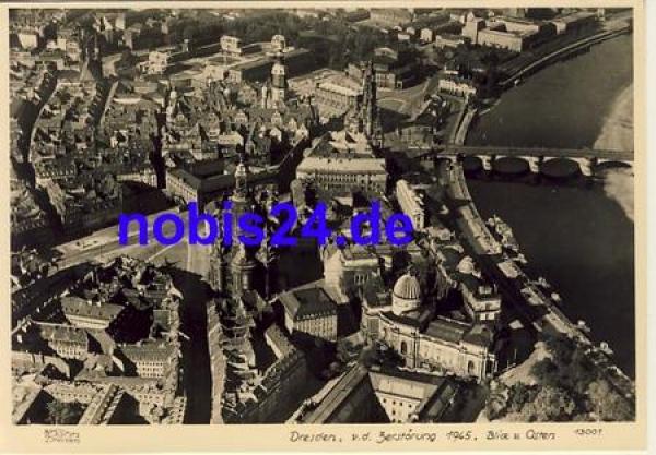 Dresden Frauenkirche Luftaufnahme * 1950 ​​​​​​​Verlag Hahn-Foto13001