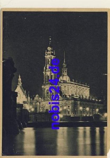 Dresden Hofkirche at night *ca.1955