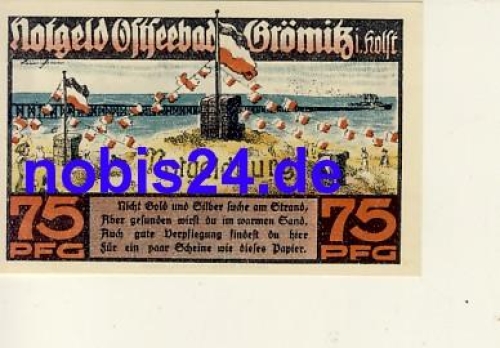 23743 Groemitz emergency money 75 pfennigs 1921