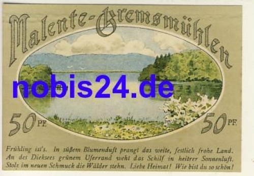 23714 Malente Gremsmuhlen emergency money 50 pfennigs around 1920