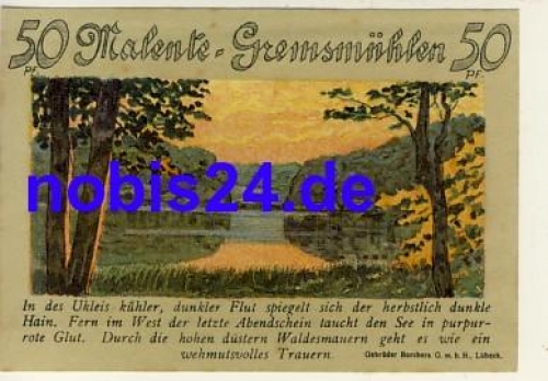 23714 Malente Gremsmuhlen emergency money 50 pfennigs around 1920