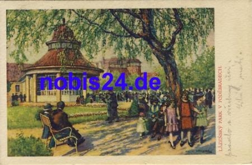 Podebradech Künstlerkarte  o 1925