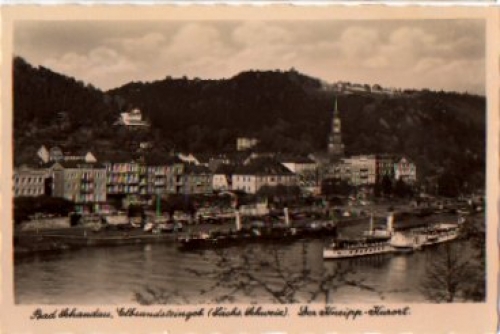 01814 Bad Schandau with Elbe steamships * around 1940