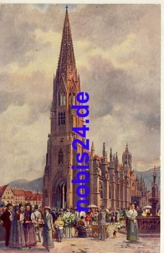Freiburg Breisgau Muenster artist card *ca.1920