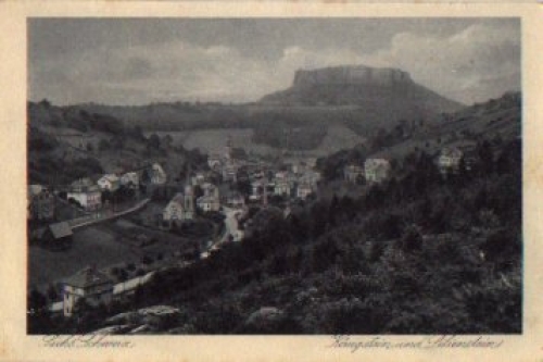 01824 Koenigstein mit Lilienstein gebr. ca.1910