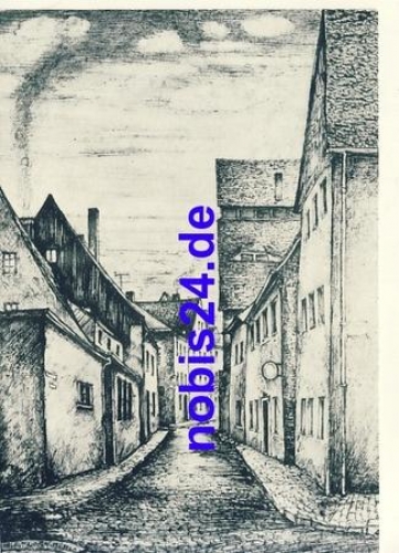 09599 Freiberg Badegässchen Künstlerkarte *ca.1977
