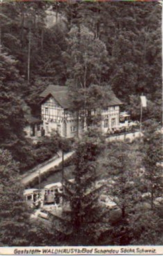 01814 Bad Schandau  Restaurant Waldhaeusl Tram *approx. 1960