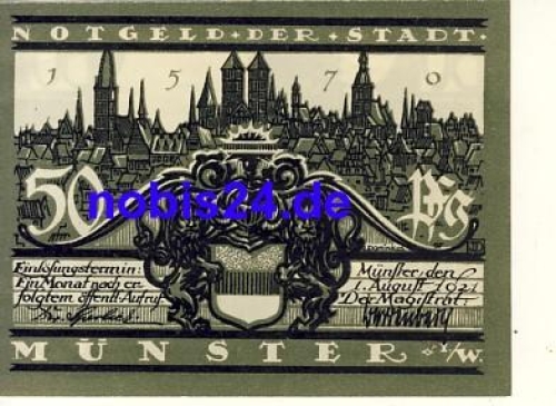 Muenster Westfalen Notgeld 50 Pfennige um 1920