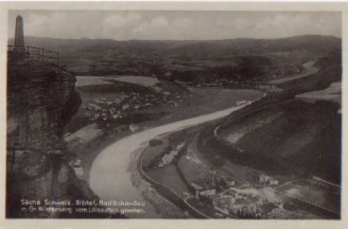 01814 Bad Schandau mit Grossem Winterberg vom Lilienstein *ca. 1940