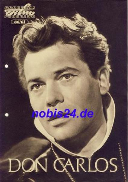Don Carlos - Austrian film with Ewald Balser Walther Reyer Fred Liewehr 86/61 Progress Program