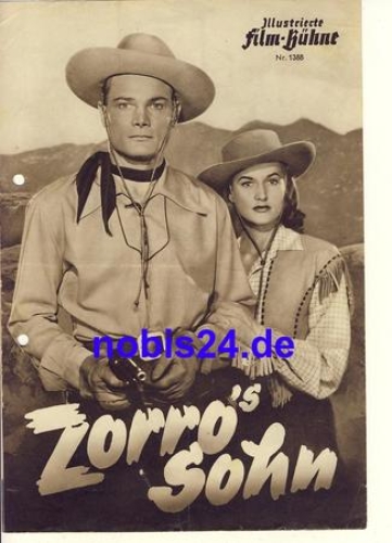 Zorro's Son with George Turner Peggy Stewart Illustrated Movie Stage #1388