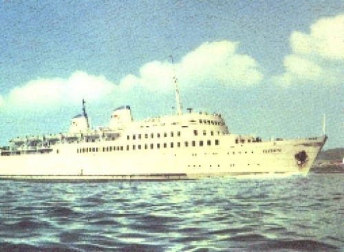 Railway ferry of the German Reichsbahn MS "Sassnitz" gebr. 1960