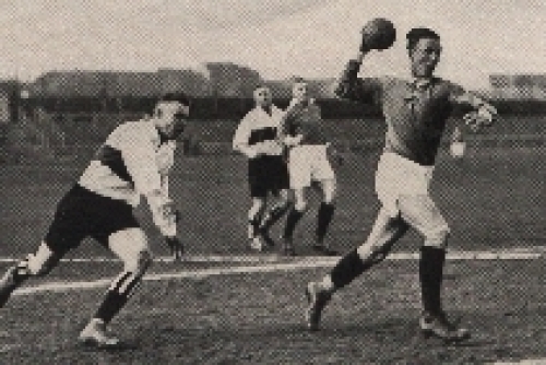 Olympic Games 1936 Throwing a goal, Berlin police versus Hindenburg Allenstein