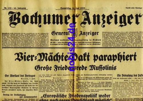 Bochum Gazette 133 Year 1933