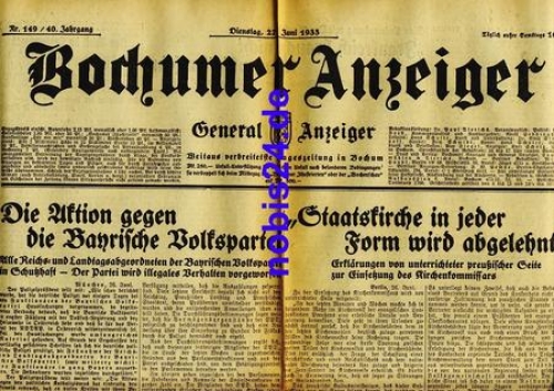 Bochum Gazette 149 Year 1933