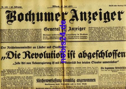 Bochum Gazette 162 Year 1933