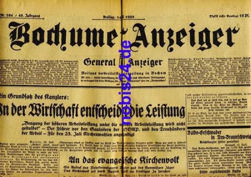Bochum Gazette 164 Year 1933