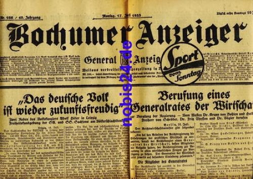 Bochum Gazette 166 Year 1933