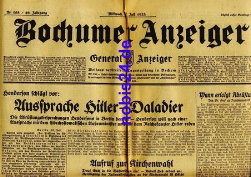 Bochum Gazette 168 Year 1933