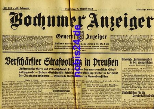 Bochum Gazette 181 Year 1933