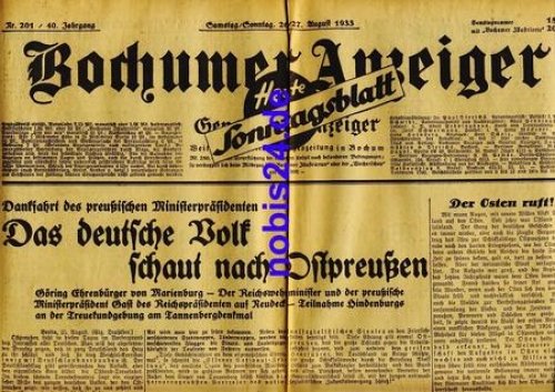 Bochum Gazette 201 Year 1933