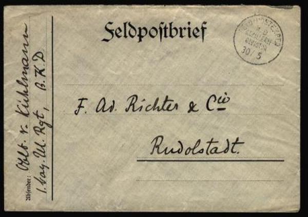 KB Cavalry Division Feldpost o 30.5.1915