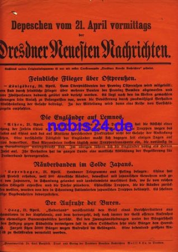 Dresdner Neuesten Nachrichten Extrablatt DNN 1914