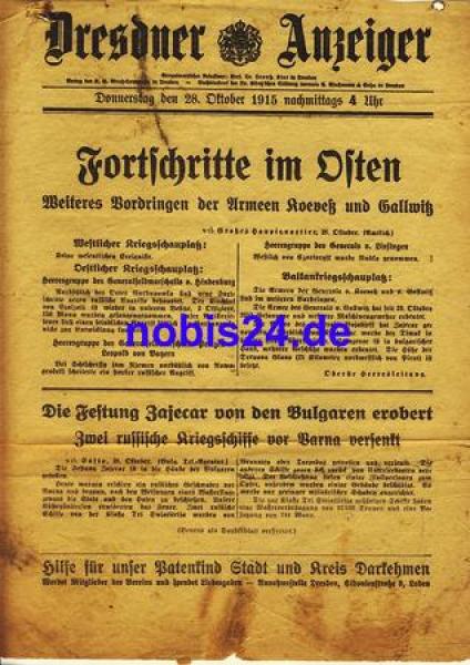 Dresden Sonderblatt Dresdner Anzeiger 1915