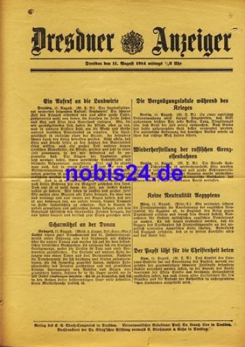 Dresden special sheet 1914 Dresdner Gazette