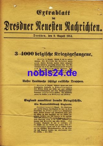 Dresden Neuste Nachrichten Extrablatt 1914