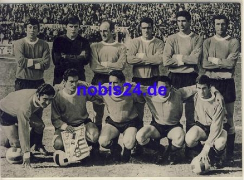 Uruguay Fussball Nationalmannschaft Echtfoto A5 ca.1970 Großfoto Sportbild Walter Rohrlapper Leipzig