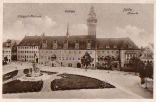 06712 Zeitz Altmarkt Finkgrafe-Brunnen Rathaus  *ca. 1910