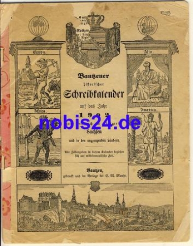 Bautzen writing calendar 1902