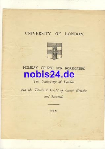 University of London Foreigners 1904 Prospekt