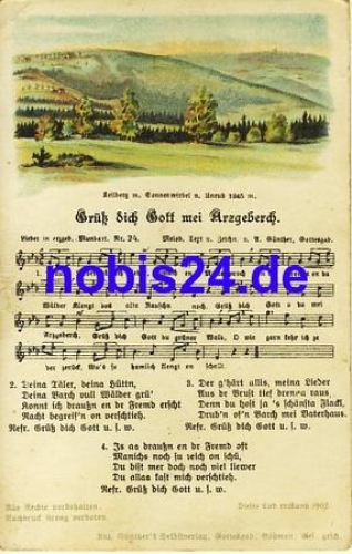 Anton Günther grüß dich Gott Liedkarte *ca.1910