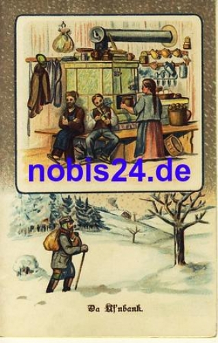Anton Günther Da Ufnbank Liedkarte Klappkarte *ca.1900 Lied 9