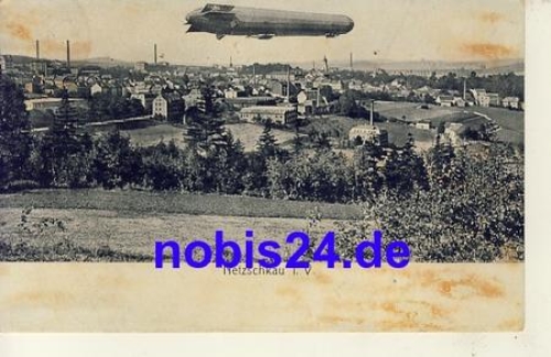 08491 Netzschkau mit Zeppelin o 1909