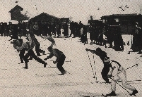 Olympic Games 1936 ski relay collective picture, no postcard