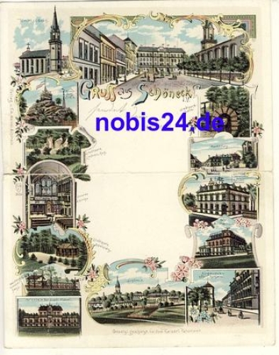 08261 Schoneck Vogtland Litho folding card o 1901