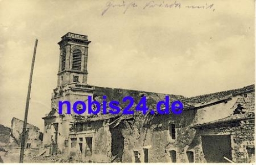 Ornes church with rectory destroyed *ca.1915
