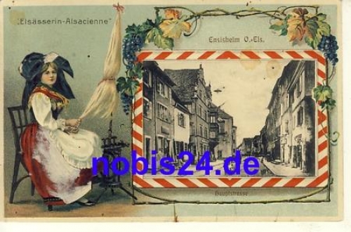 Ensisheim Anze costume embossed litho o 1917