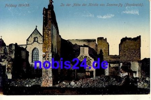 Somme Py destroyed church *ca.1916