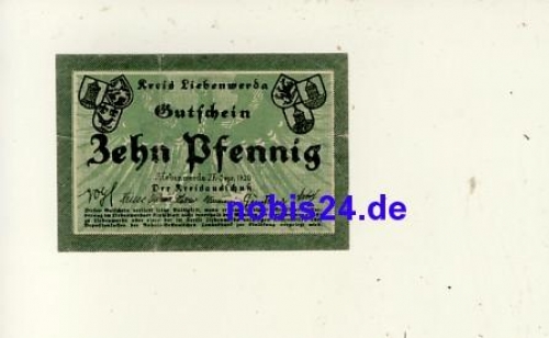 04924 Liebenwerda emergency money 10 pfennigs 1920