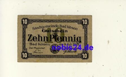 06628 Bad Kosen Emergency money 10 pfennigs 1918