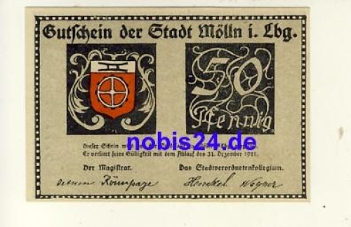23870 Mölln emergency money 50 pfennigs 1921
