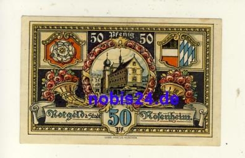 83024 Rosenheim Emergency money 50 pfennigs 1921