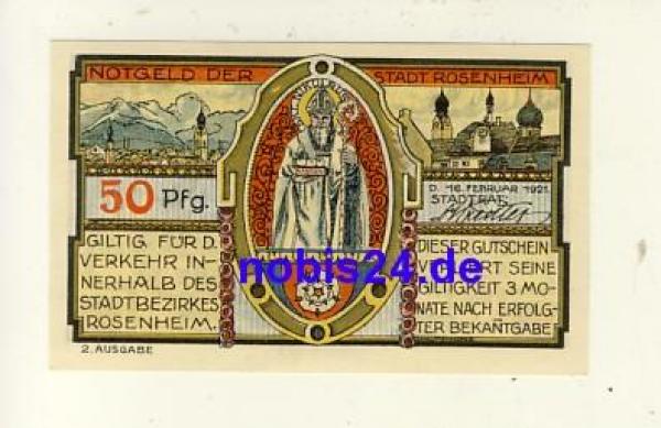 83024 Rosenheim emergency money 50 pfennigs 1921